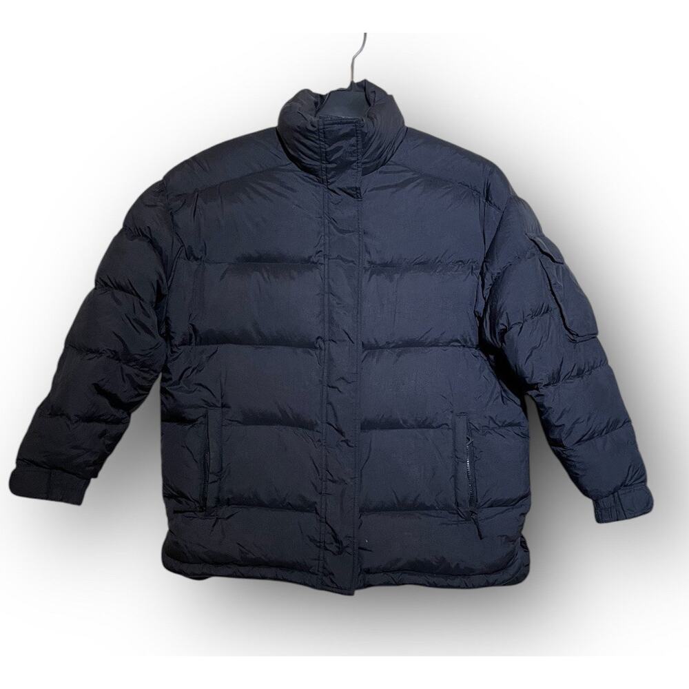 Women Obermeyer Goose Down Black Snow Winter Jacket Size 12 Puffer No Hood 23x29